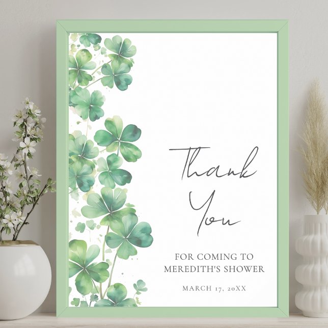 Señal de agradecimiento para la fiesta de regalos  (Lucky In Love Bridal Shower Thank You Sign)