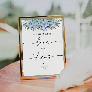 Señal de amor boho azul y tacos