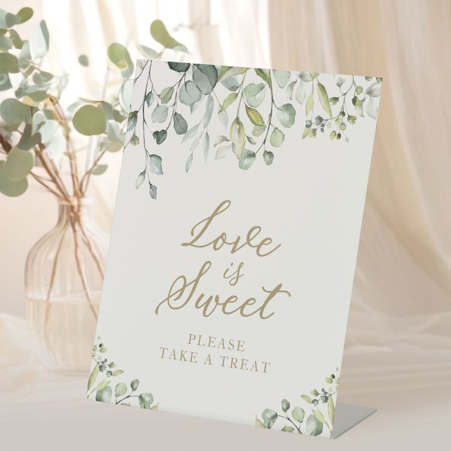 Señal de amor dulce con eucalipto verde adorable (Subido por el creador)