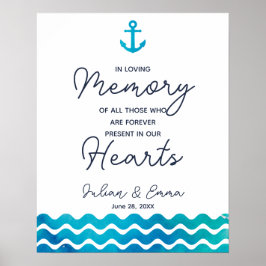 Señal de ancla de boda náutica recuerdo conmemorat