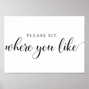 Señal de Asientos de Boda. Por favor, siéntese don