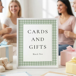 Señal de Baby Shower de Tarjetas y Regalos de Cuad