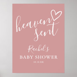 Señal de baby shower Heaven Sent Dusty Rose Pink G