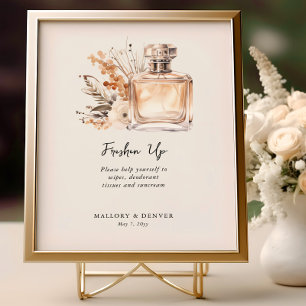 Señal de baño de boda vintage neutral para refresc