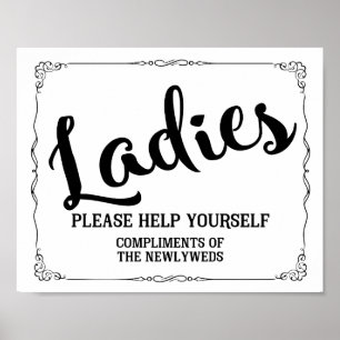 Señal de baño de damas - cartel de cesta de artícu