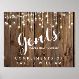 Señal de baño de regalo - luces rústicas de artícu