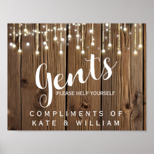 Señal de baño de regalo - luces rústicas de artícu