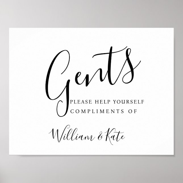 Señal de baño Gent - productos de aseo modernos (Frente)