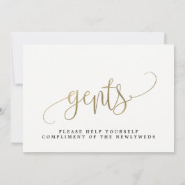 Señal de Baño para Caballeros en Boda - Caligrafía