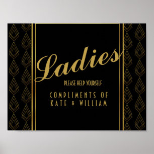 Señal de baño para señoras de estilo Art Deco mode