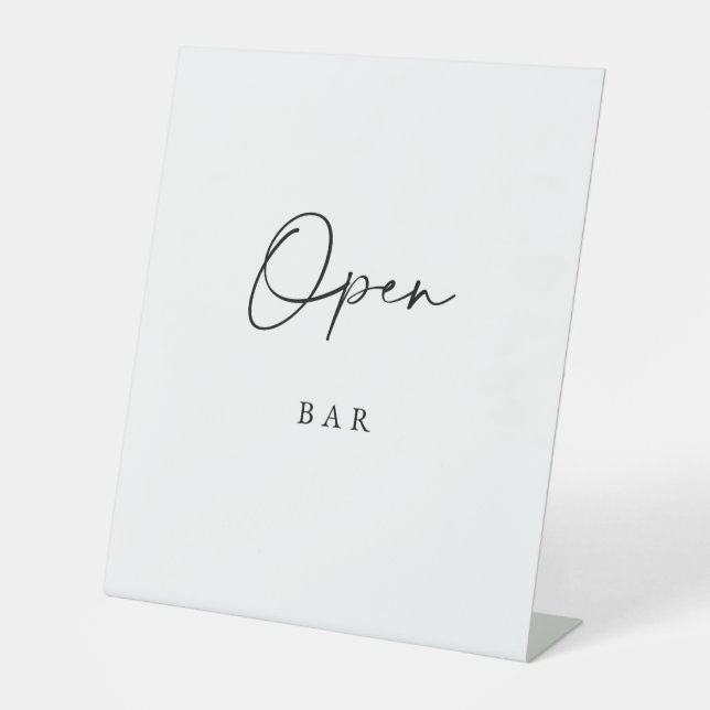Señal de barra abierta minimalista moderna y elega (Anverso)