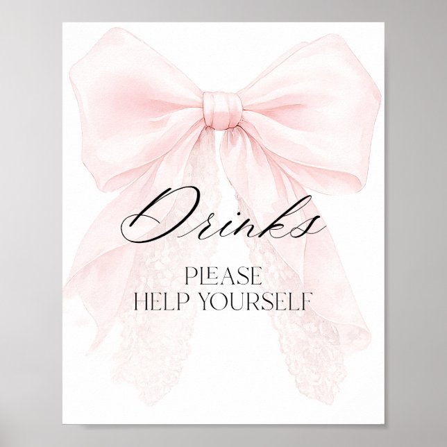 Señal de barra de bebidas para baby shower moderna (Frente)