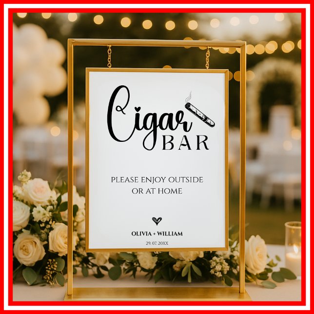 Señal de barra de cigarros con guión para boda (Subido por el creador)