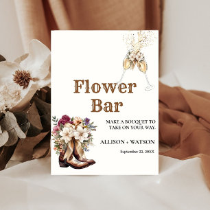 Señal de barra de flores para despedida de soltera