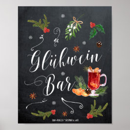 señal de barra de Gluhwein invierno boda de Navida