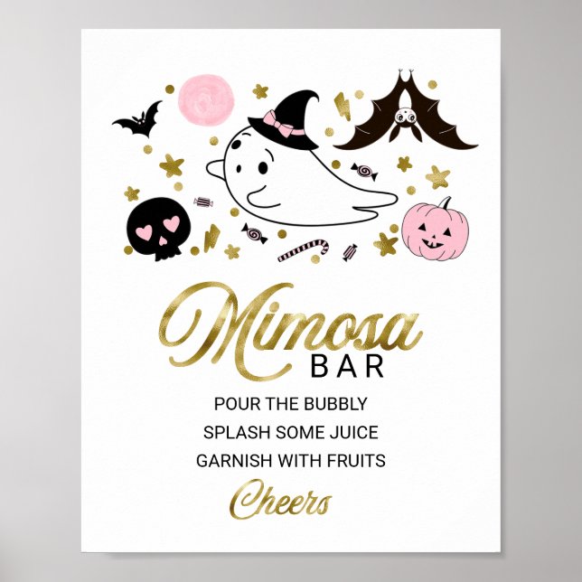 Señal de barra de mimosa para baby shower de niña  (Frente)