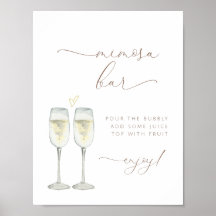 Señal de barra de Mimosa para Brunch y Burbujas