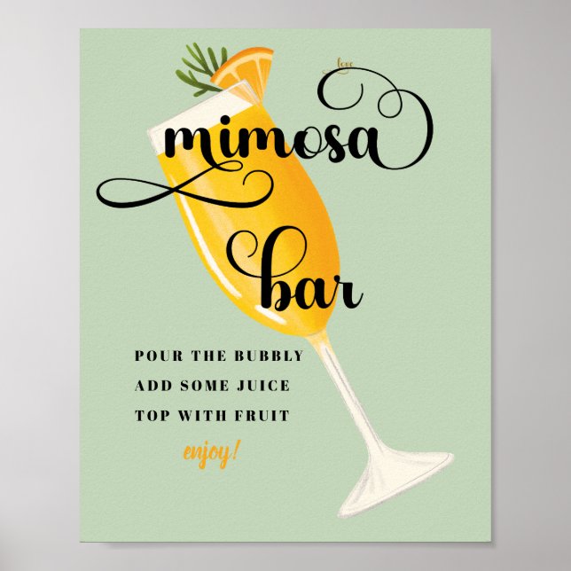 Señal de barra de mimosa para desayuno nupcial | B (Frente)