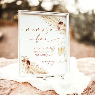 Señal de barra de Mimosa para ducha de novia boho 