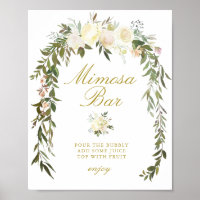 señal de barra de mimosa para ducha de novia flora