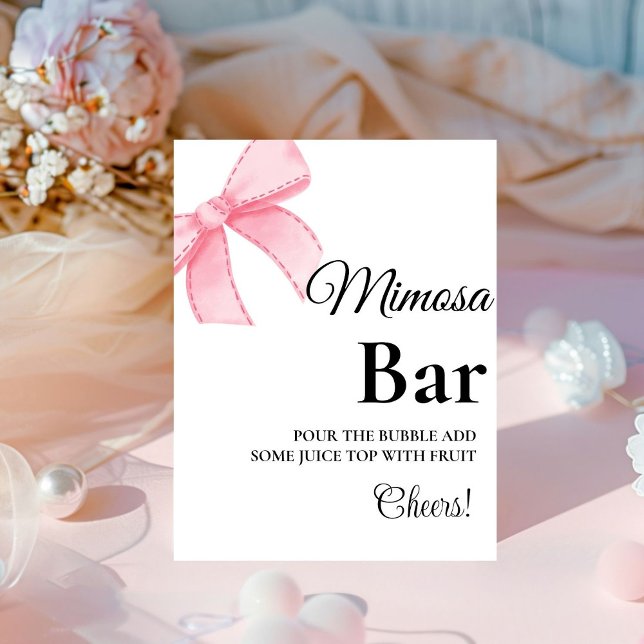 Señal de barra de mimosa rosa Rubor Bow Bridal Sho (Subido por el creador)