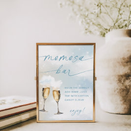 Señal de barra de Momosa azul para baby shower en 