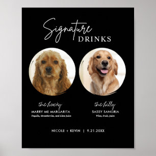 Señal de Bebidas con Firma de Perro Imprimible par