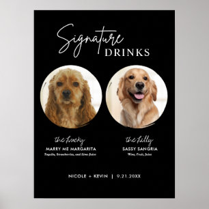 Señal de Bebidas con Firma de Perro Imprimible par