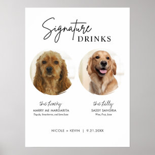 Señal de Bebidas con Firma de Perro Imprimible par
