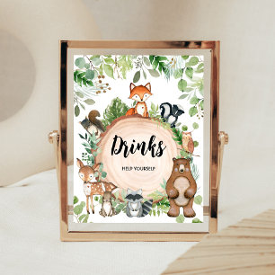 Señal de Bebidas para Baby Shower de Animales del