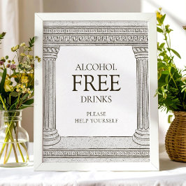 Señal de bebidas sin alcohol con columnas