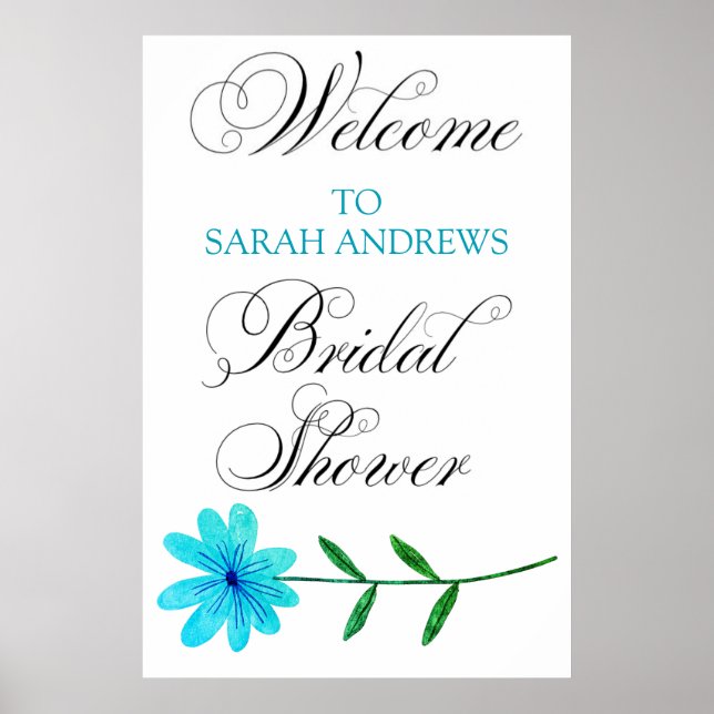 Señal de bienvenida a la ducha de novia personaliz (Frente)