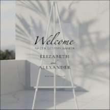 Señal de bienvenida acrílica para las parejas blan