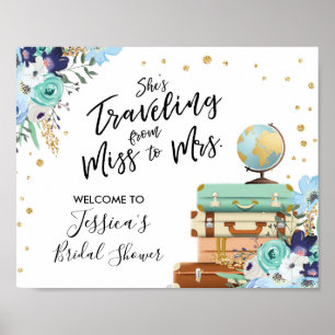 Señal de bienvenida Bridal Shower Miss a la Sra. F