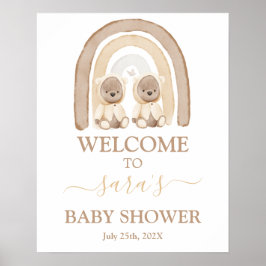 Señal de bienvenida de Baby Shower con arco iris d