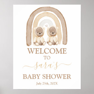 Señal de bienvenida de Baby Shower con arco iris d