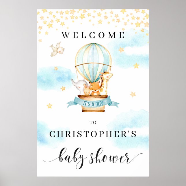 Señal de bienvenida de Baby Shower con globos aero (Frente)