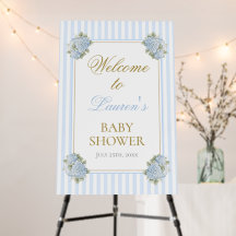 Señal de bienvenida de Baby Shower de Blue Hydrang