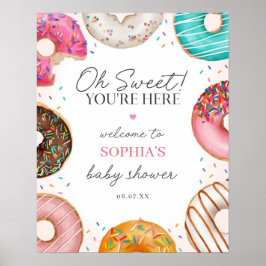 Señal de bienvenida de Baby Shower de Donut rota