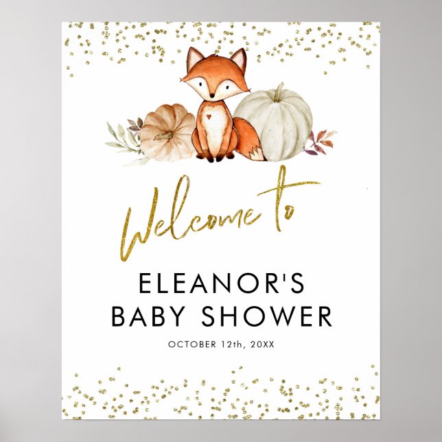 Señal de bienvenida de Baby Shower de Fox Oh Boy F (Frente)