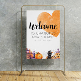 Señal de bienvenida de Baby Shower de Halloween