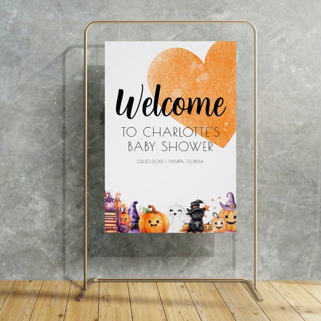 Señal de bienvenida de Baby Shower de Halloween (Subido por el creador)