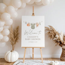 Señal de bienvenida de Baby Shower de la ropa de b