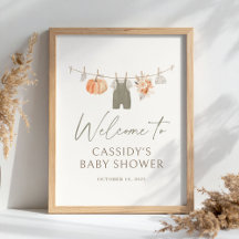 Señal de bienvenida de Baby Shower de la ropa de b