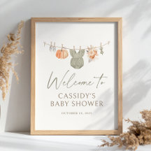 Señal de bienvenida de Baby Shower de la ropa de b