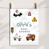 Señal de bienvenida de Baby Shower de los coches d