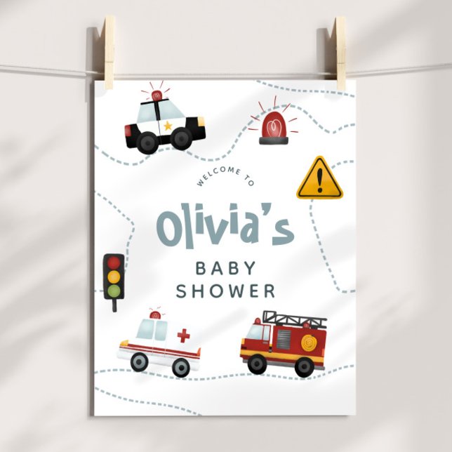 Señal de bienvenida de Baby Shower de los coches d (Subido por el creador)