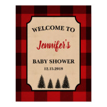 Señal de bienvenida de Baby Shower de Lumberjack p