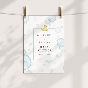 Señal de bienvenida de Baby Shower de Rubber Duck