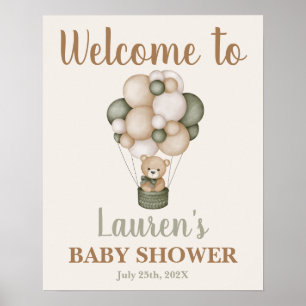Señal de bienvenida de Baby Shower de Sage Green T